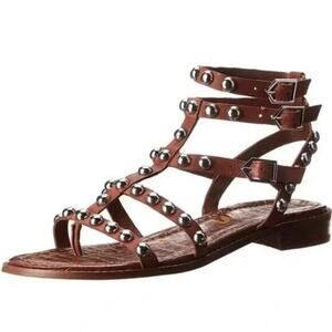 Sam Edelman Estella Studded Gladiator Wrap Sandal Brown 10.5